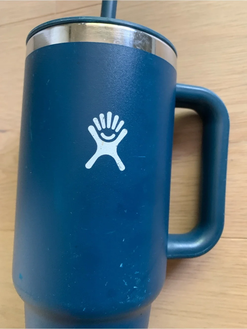 REI Hydro Flask 40oz All Around Travel Tumbler Navy New Straw Coffee Tea Cup